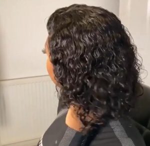 Virgin Human Hair Water Wave BOB T Part Wig photo review