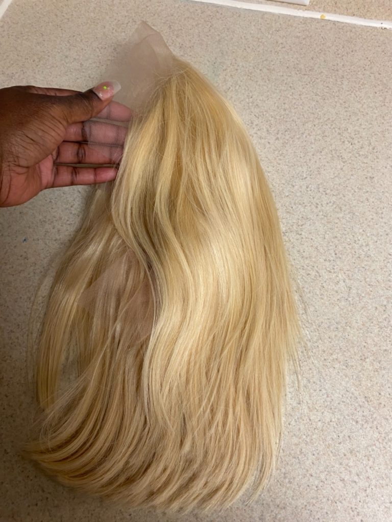 13x4 613 Blonde Color Straight BOB Lace Front Wig photo review
